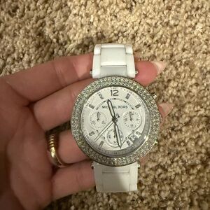 Michael Kors White and Silver Women's Watch